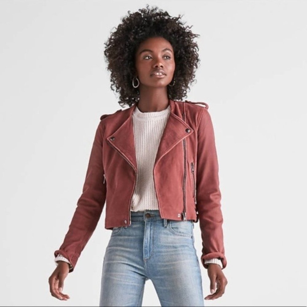 Lucky Brand Pink Leather Jacket S